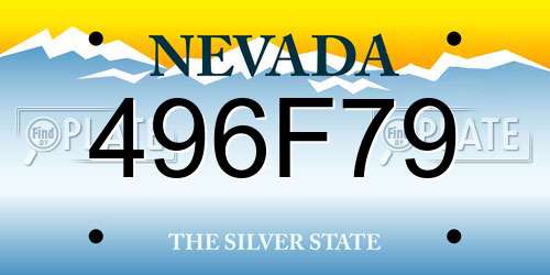 496F79 Nevada License Plate
