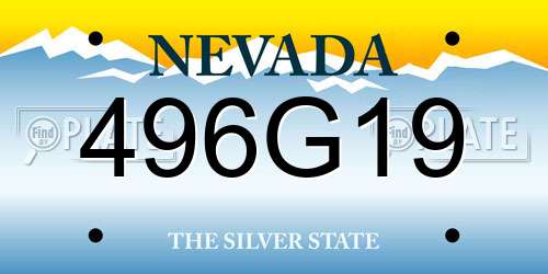 496G19 Nevada License Plate