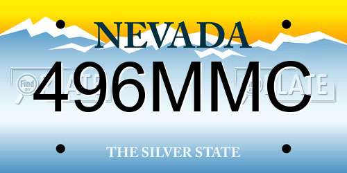 496MMC Nevada License Plate