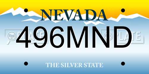 496MND Nevada License Plate