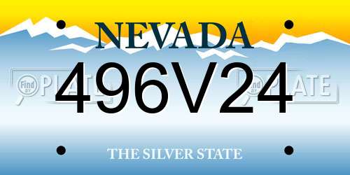 496V24 Nevada License Plate