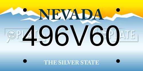 496V60 Nevada License Plate
