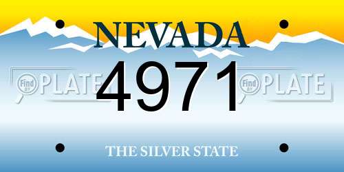 4971 Nevada License Plate
