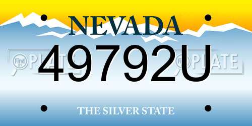 49792U Nevada License Plate