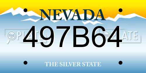 497B64 Nevada License Plate