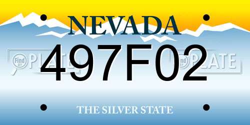 497F02 Nevada License Plate