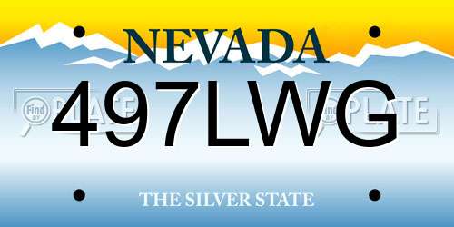 497LWG Nevada License Plate