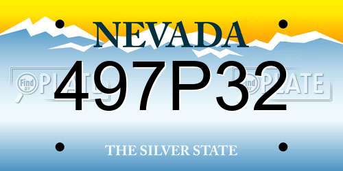 497P32 Nevada License Plate