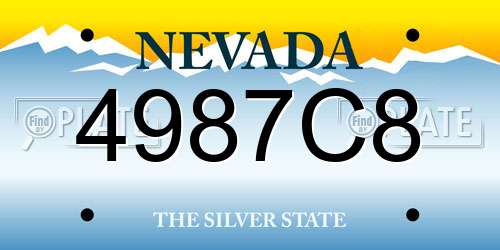 4987C8 Nevada License Plate