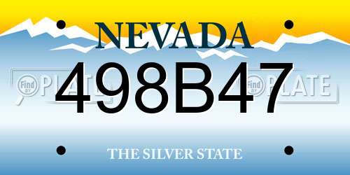 498B47 Nevada License Plate