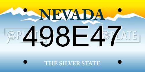 498E47 Nevada License Plate