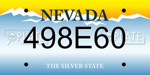 498E60 Nevada License Plate