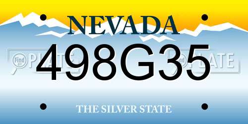 498G35 Nevada License Plate
