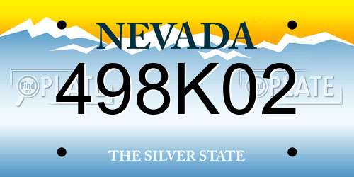 498K02 Nevada License Plate