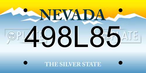 498L85 Nevada License Plate