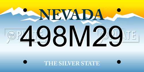 498M29 Nevada License Plate