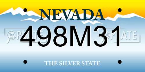 498M31 Nevada License Plate