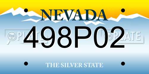 498P02 Nevada License Plate