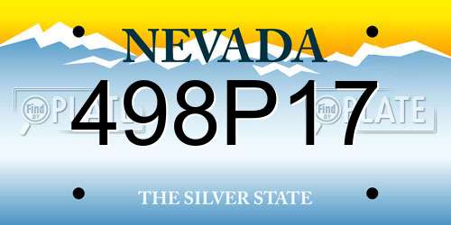 498P17 Nevada License Plate
