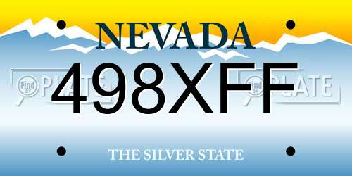 498XFF Nevada License Plate