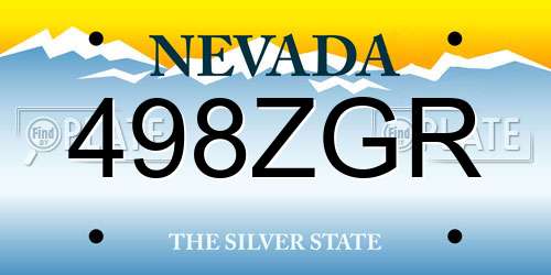 498ZGR Nevada License Plate