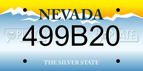 499B20 Nevada License Plate