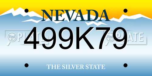 499K79 Nevada License Plate