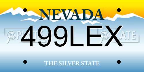 499LEX Nevada License Plate