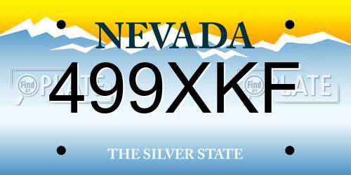 499XKF Nevada License Plate