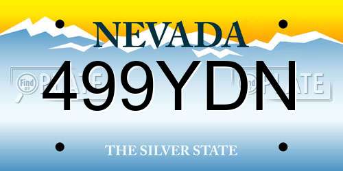 499YDN Nevada License Plate
