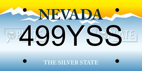 499YSS Nevada License Plate
