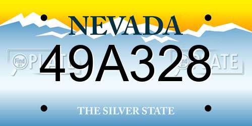 49A328 Nevada License Plate