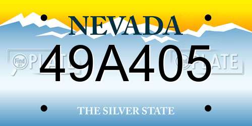 49A405 Nevada License Plate
