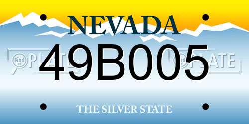49B005 Nevada License Plate