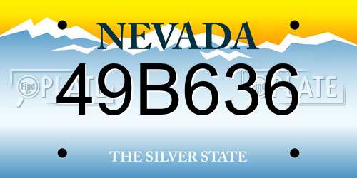 49B636 Nevada License Plate