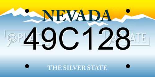 49C128 Nevada License Plate