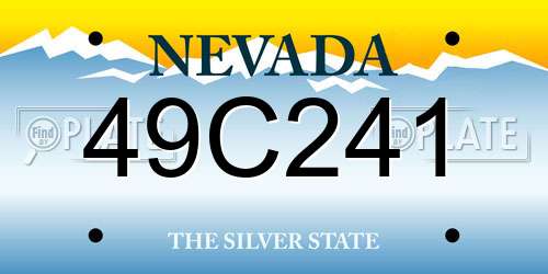 49C241 Nevada License Plate