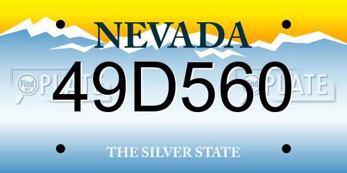 49D560 Nevada License Plate