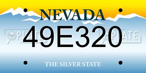49E320 Nevada License Plate