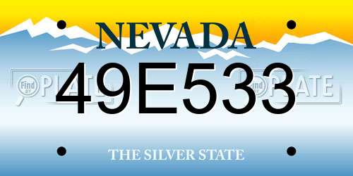 49E533 Nevada License Plate