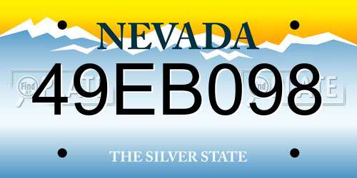 49EB098 Nevada License Plate