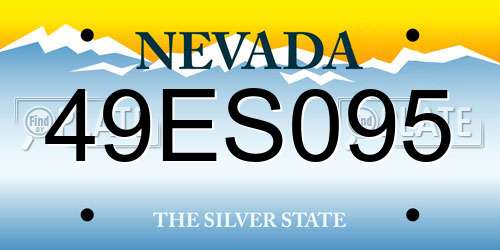 49ES095 Nevada License Plate