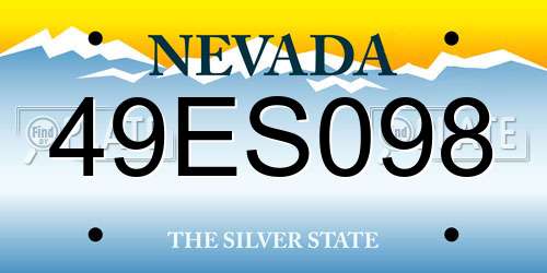 49ES098 Nevada License Plate