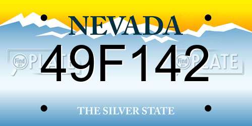 49F142 Nevada License Plate