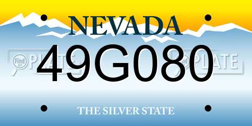 49G080 Nevada License Plate