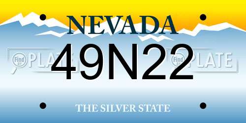 49N22 Nevada License Plate