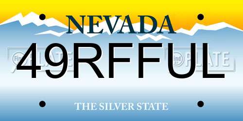 49RFFUL Nevada License Plate