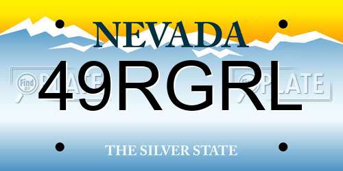 49RGRL Nevada License Plate