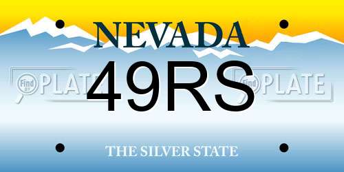 49RS Nevada License Plate