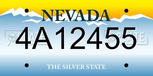 4A12455 Nevada License Plate